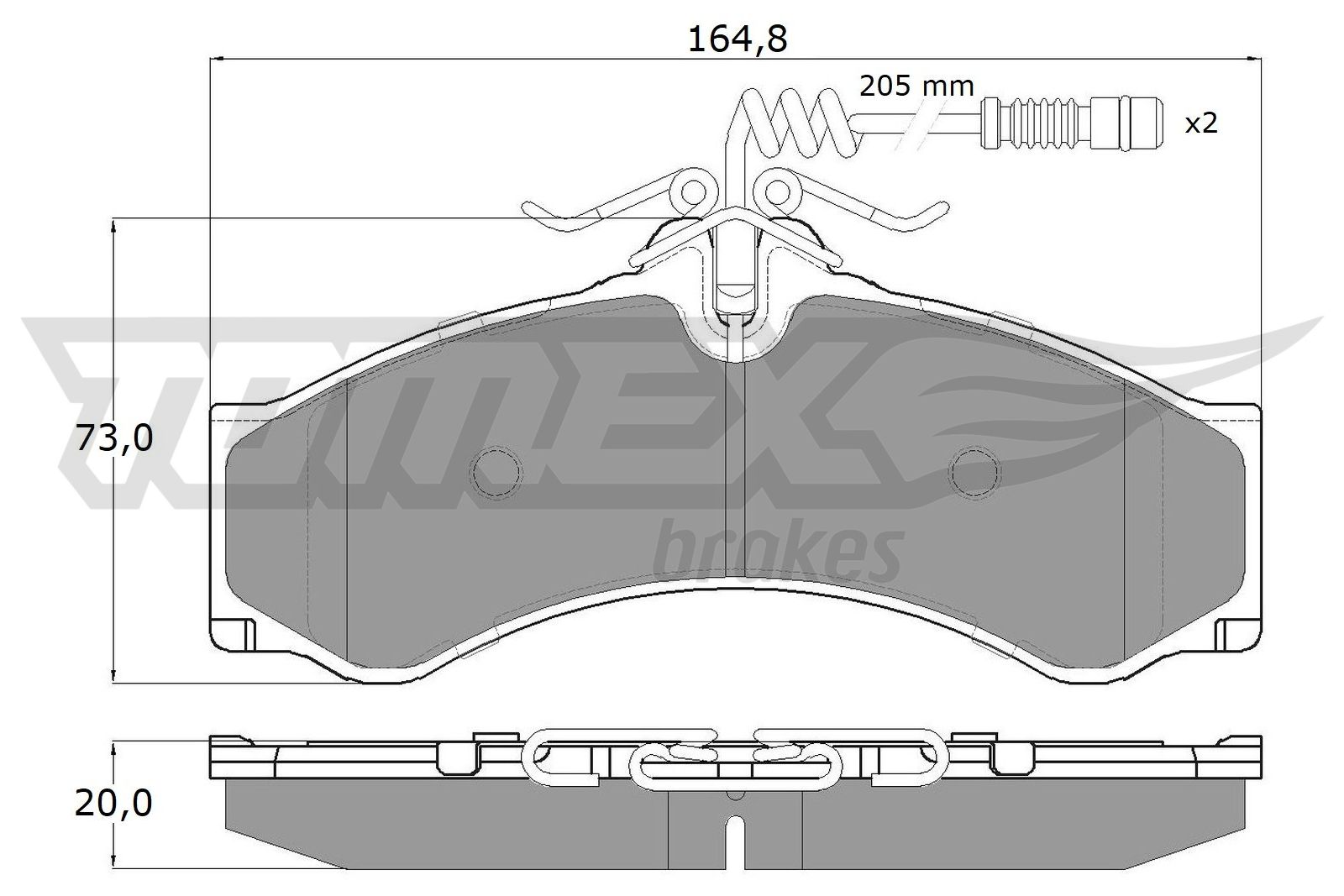 Sada brzdových platničiek kotúčovej brzdy TOMEX Brakes